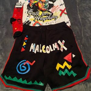 2 Malcolm X Shirts+Shorts+Socks